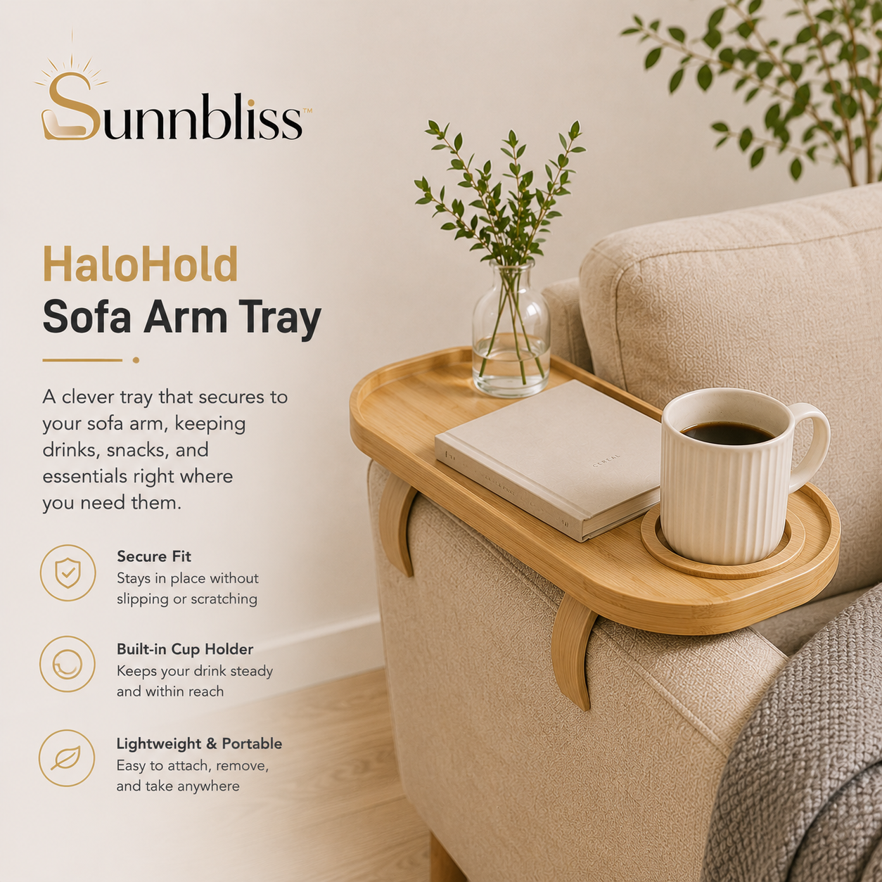 Sunnbliss™ CozyGrip Sofa Shelf