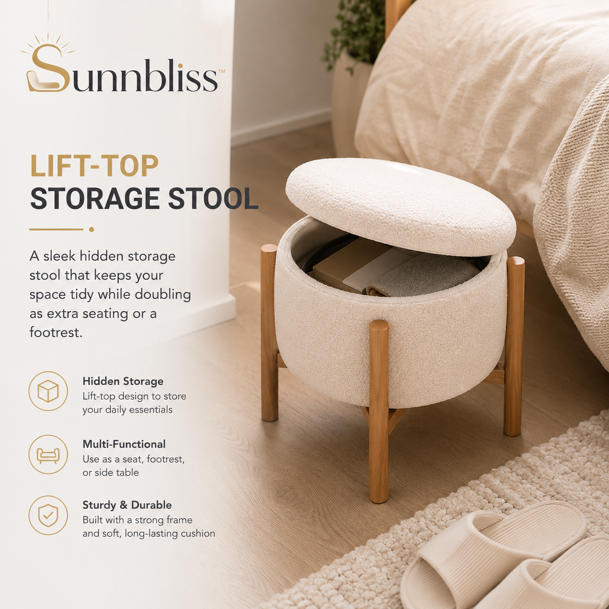Sunnbliss™ CloudVault Storage Ottoman
