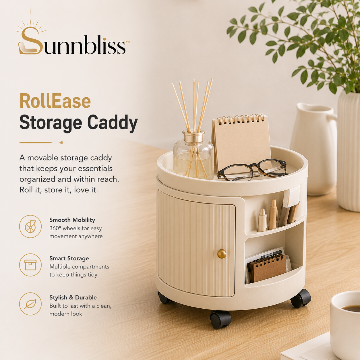 Sunnbliss™ GlideVault Rolling Organizer